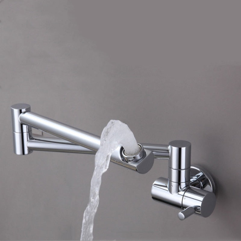 Space-Saving Folding Kitchen Faucet in Chrome Finish