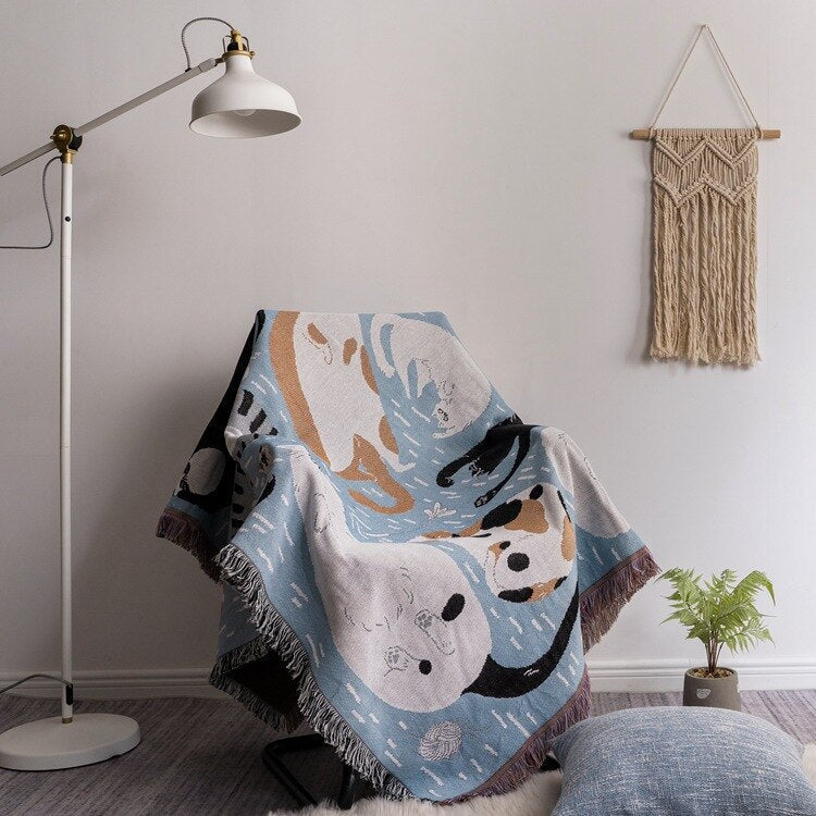 Rustic Fall Pumpkin Throw Blanket Cover