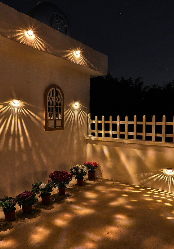 Black Outdoor Solar Wall Light with Modern Glow