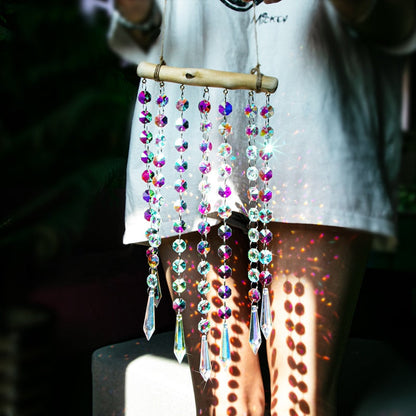 Sparkling Glass Crystal Suncatcher Wind Chime Decor
