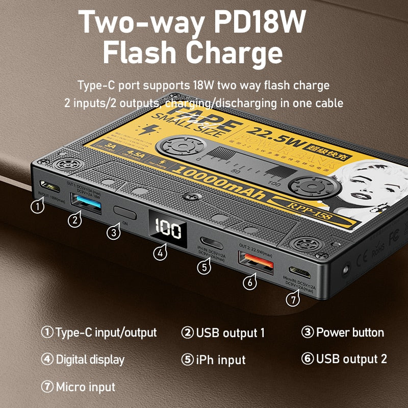 Vintage Music Portable Charger