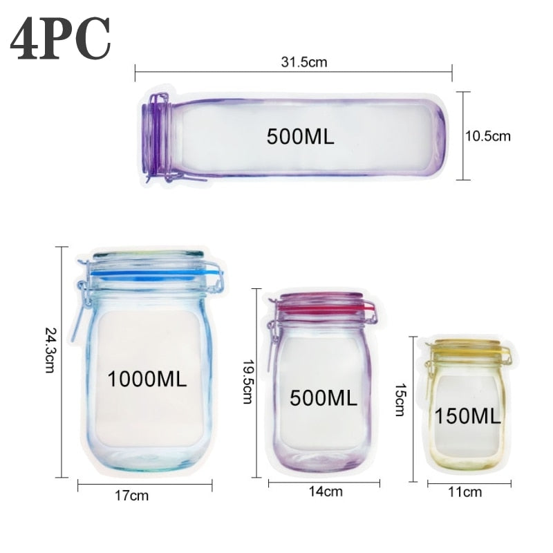 Clear Reusable Plastic Storage Bags - Fesara