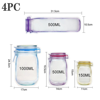 Clear Reusable Plastic Storage Bags - Fesara