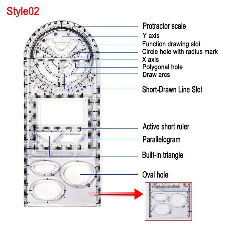 Fesara | Modern Geometric Pattern Straight Edge Ruler