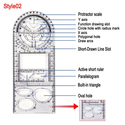 Fesara | Modern Geometric Pattern Straight Edge Ruler