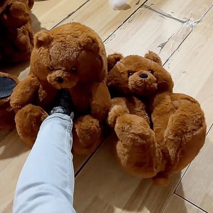 Cozy Fuzzy Bear Claw Indoor Slippers - Fesara