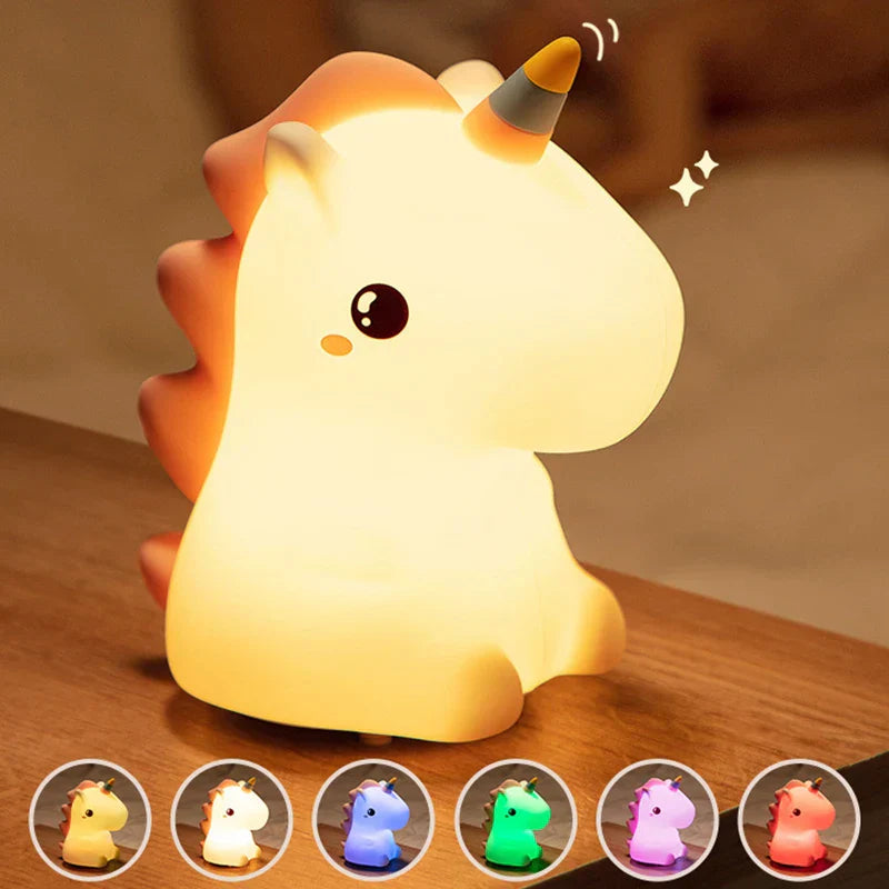 Colorful Unicorn LED Nightlight Soft Silicone USB