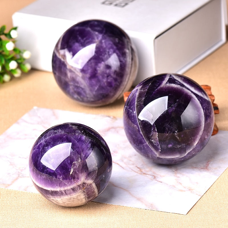 Purple Crystal Glass Ball Ornament - Fesara