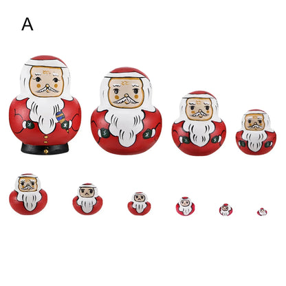 Traditional 10pc Set Wooden Nesting Dolls