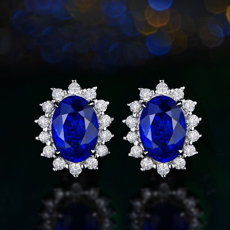Exotic Azure Drop Gemstone Earrings