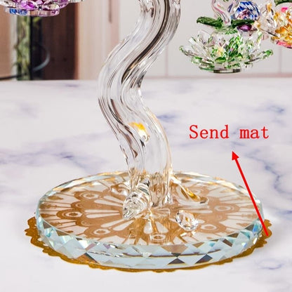 Luxurious Glass Apple Tree Figurine Decor