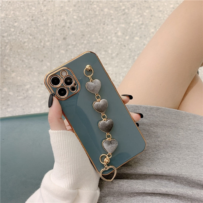 Luxury Gold Heart Phone Cover