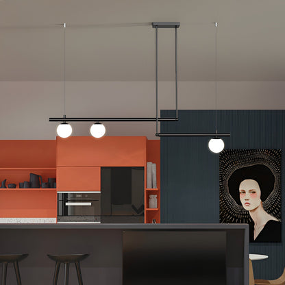 Modern Glass Linear Pendant Light Fixture