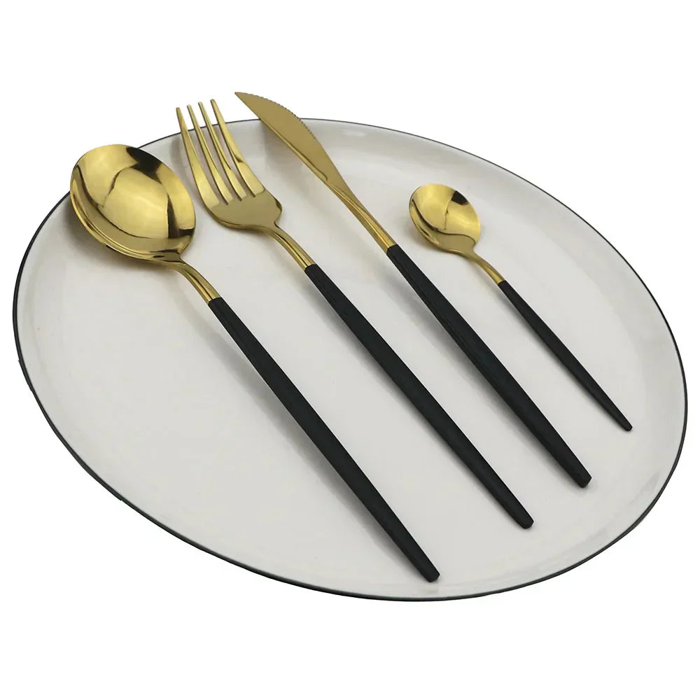 Premium Gold Plated Stainless Steel Flatware Set