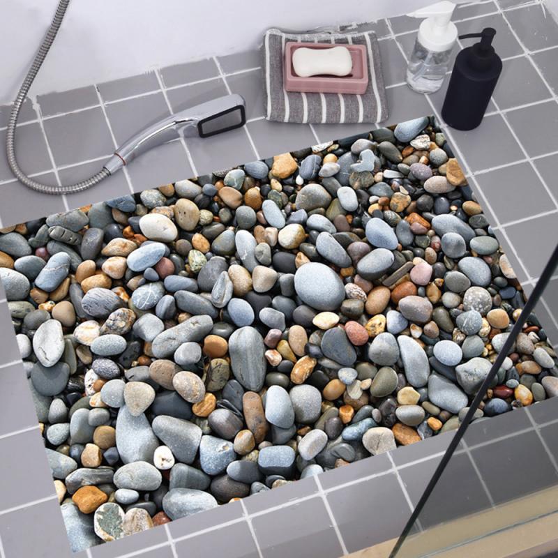 Decorative Marble Effect Bathroom Floor Decals - Fesara