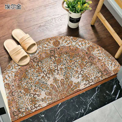 Rustic Non Slip Half Circle Door Mat