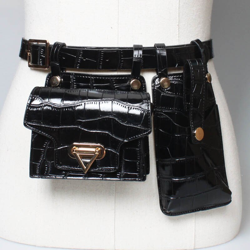 Practical Multi Pocket Leather Waist Belt Pouch