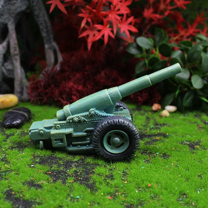 Cute Mini Garden Gnome Figurine Set with Cannon
