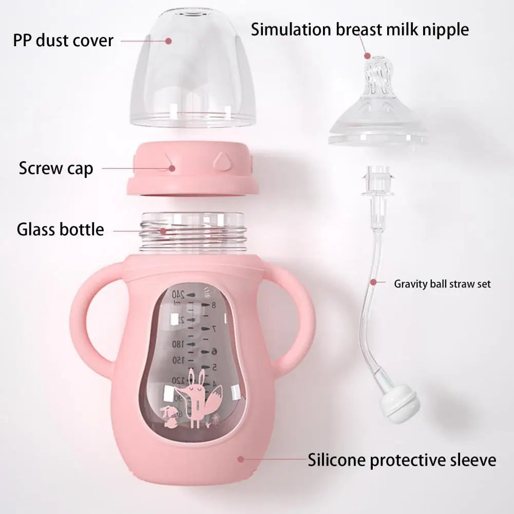 Baby Sippy Bottle with Handles - Soft Silicone & Cute Designs