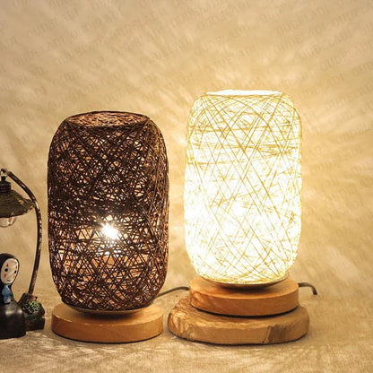 Natural Woven Desk Lamp