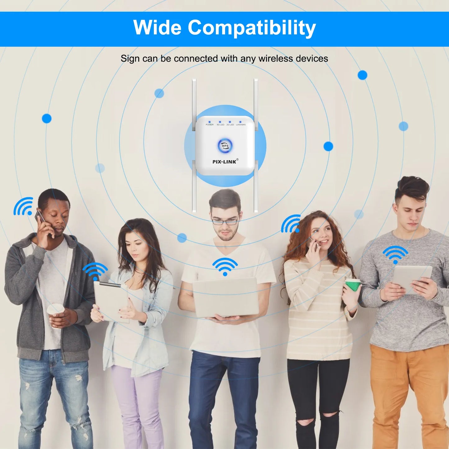 Fast Whole Home WiFi Booster with 4 Powerful Antennas