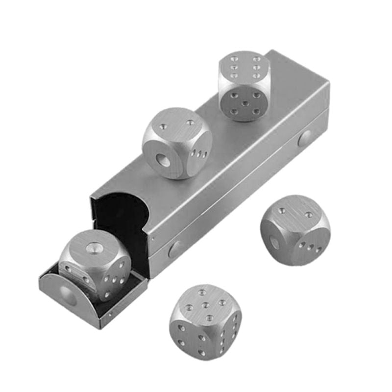 Premium 5pc Metal Dice Set Aluminum Alloy - Fesara