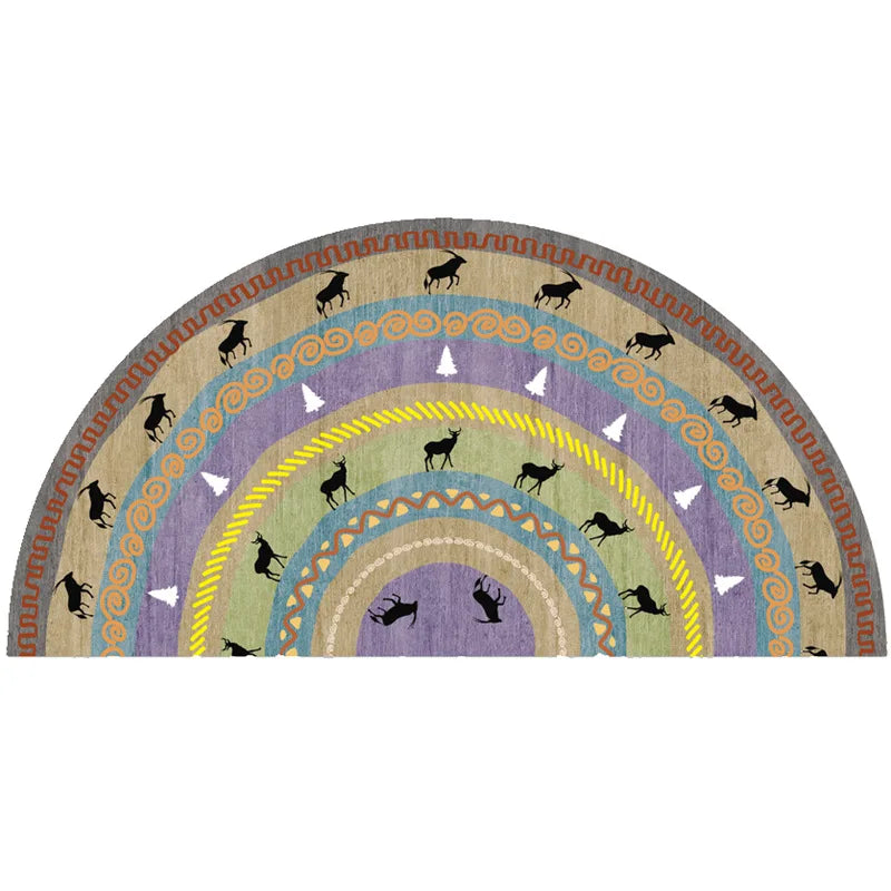 Rustic Non Slip Half Circle Door Mat