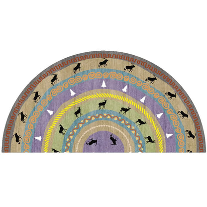 Rustic Non Slip Half Circle Door Mat