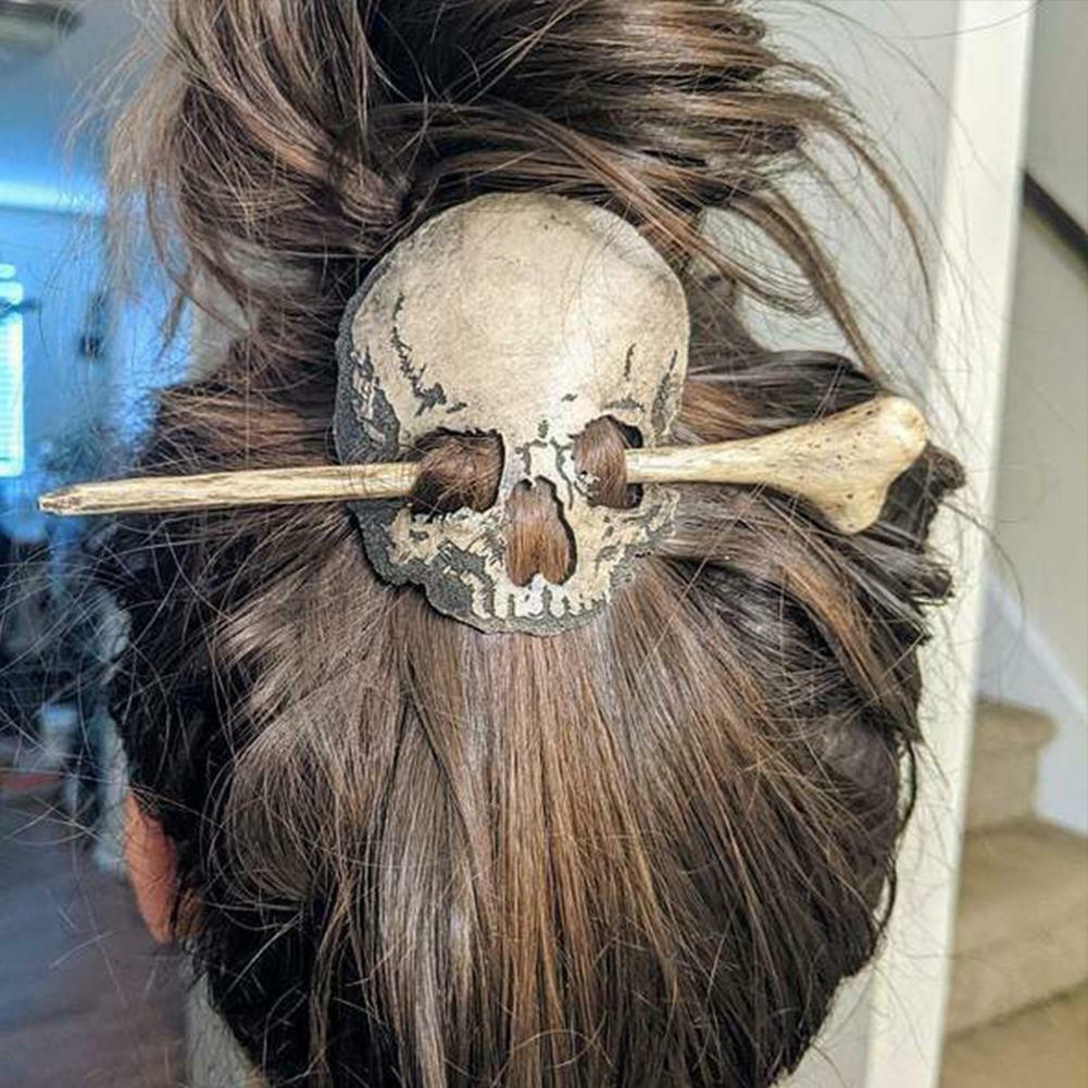 Edgy Gothic Skull Hair Barrettes