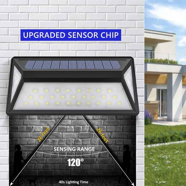 Outdoor Solar Powered Wall Lamp with Motion Sensor