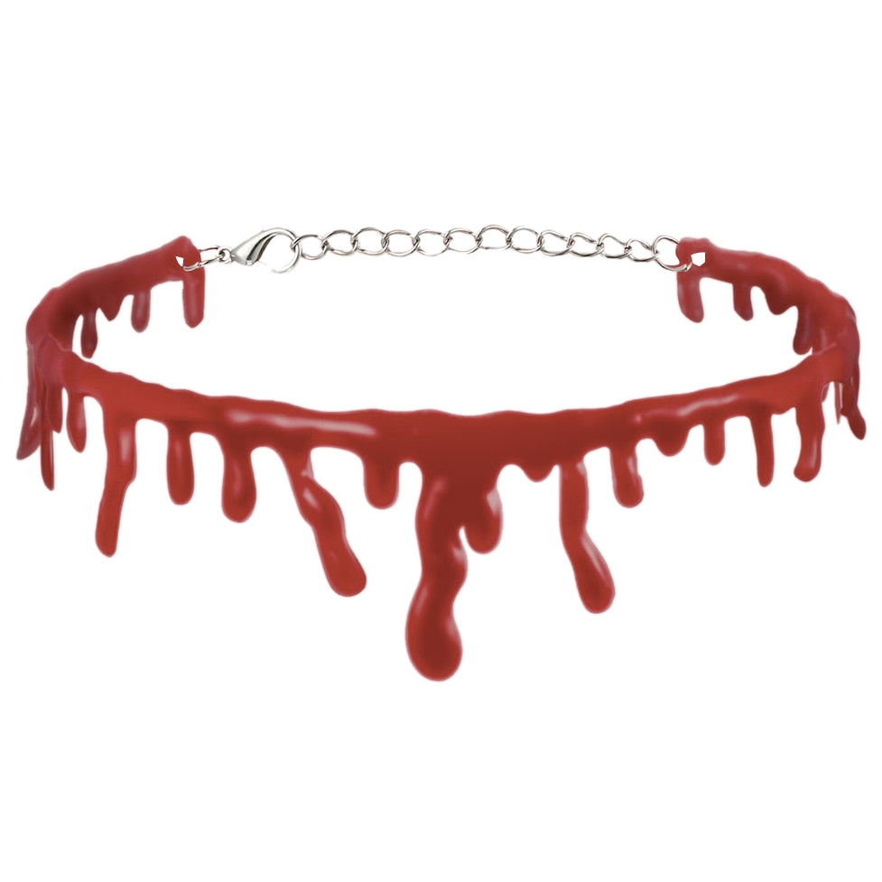 Spooky Bloody Drip Halloween Choker Necklace