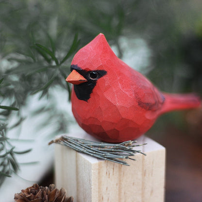 Rustic Wood Carved Bird Decorations