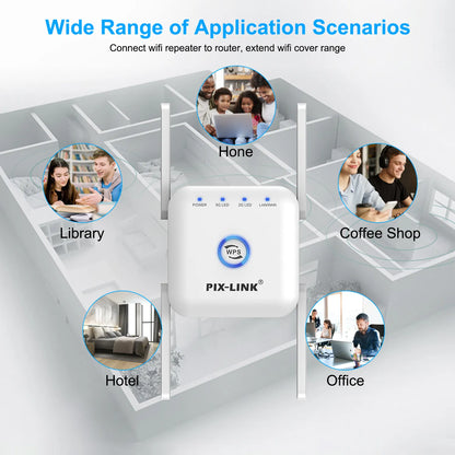 Fast Whole Home WiFi Booster with 4 Powerful Antennas