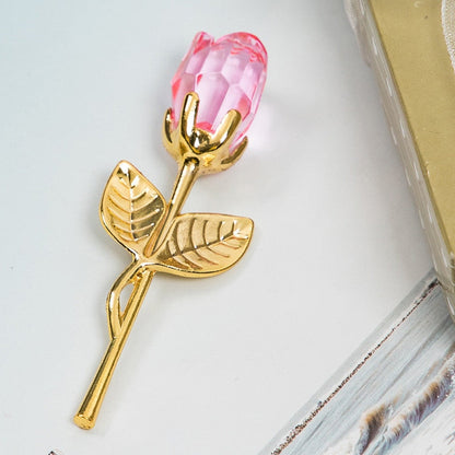 Elegant Rose Crystal Jewelry Boxed Gift