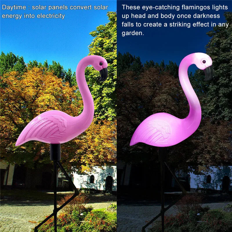 Solar Garden Flamingo Light - Eco-Friendly Solar Powered Outdoor Decoration-4