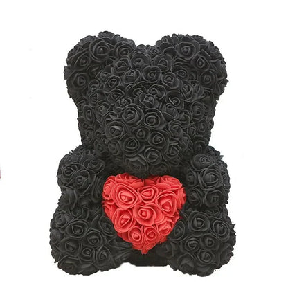 Soft Pink Teddy with Artificial Flower Decoration 40cm
