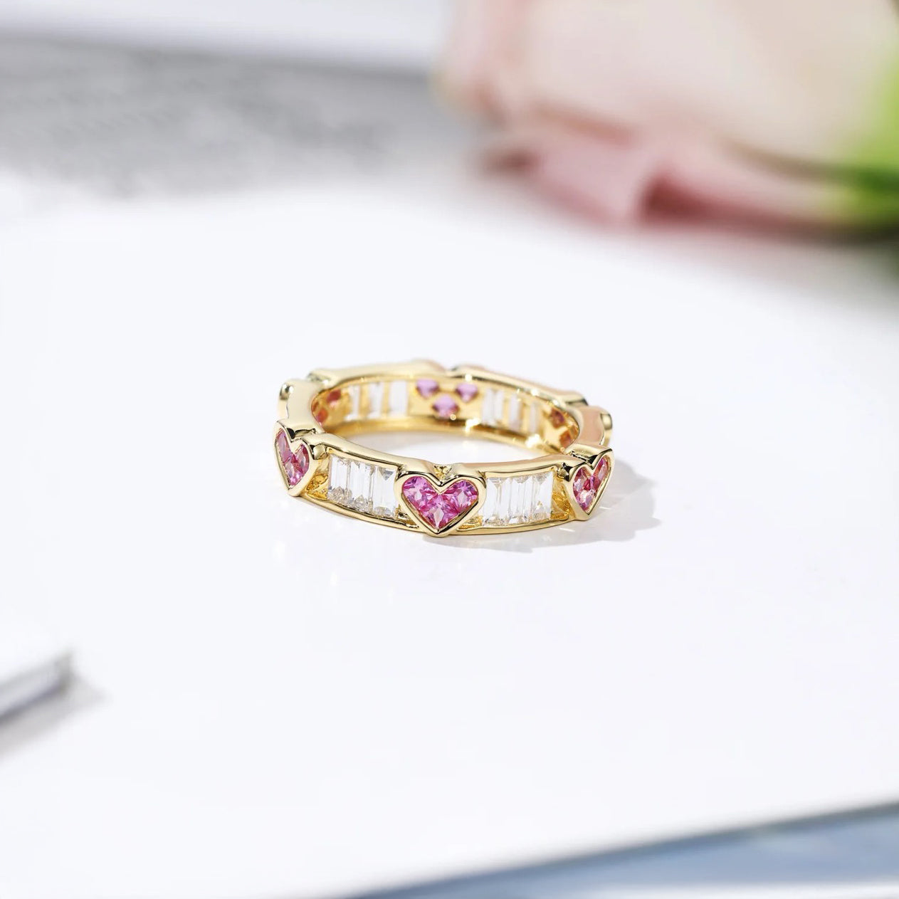 Elegant Heart Shaped Diamond Engagement Ring
