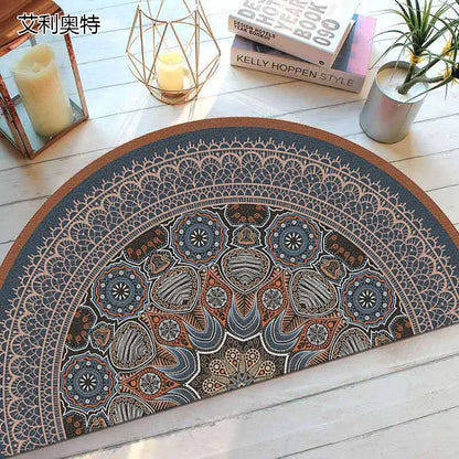 Rustic Non Slip Half Circle Door Mat