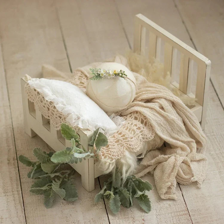 Rustic Wood Baby Photo Prop Bed