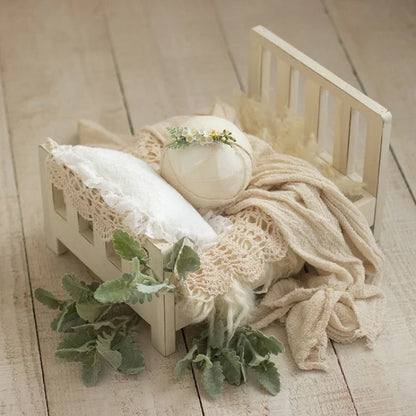 Rustic Wood Baby Photo Prop Bed