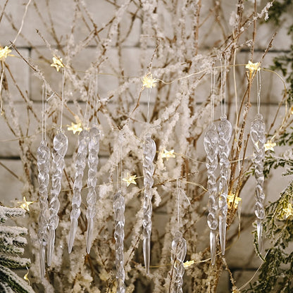 Christmas Tree Decorations 12Pc Artificial Icicle Set