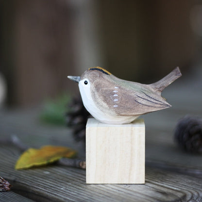Rustic Wood Carved Bird Decorations