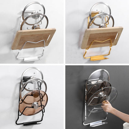 Sturdy Wall Mount Pot Lid Organizer Rack