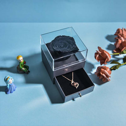 Elegant Fresh Flower Pendant Necklace Gift Box