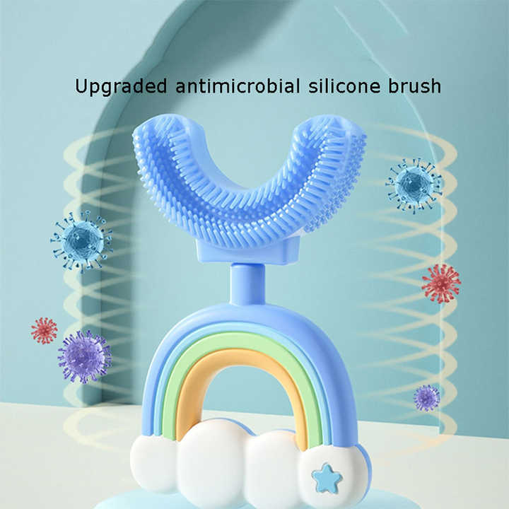 Colorful Kids Silicone Toothbrush Fun Design - Fesara