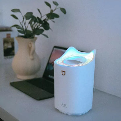 Compact Cool Mist Air Purifier White LED Humidifier