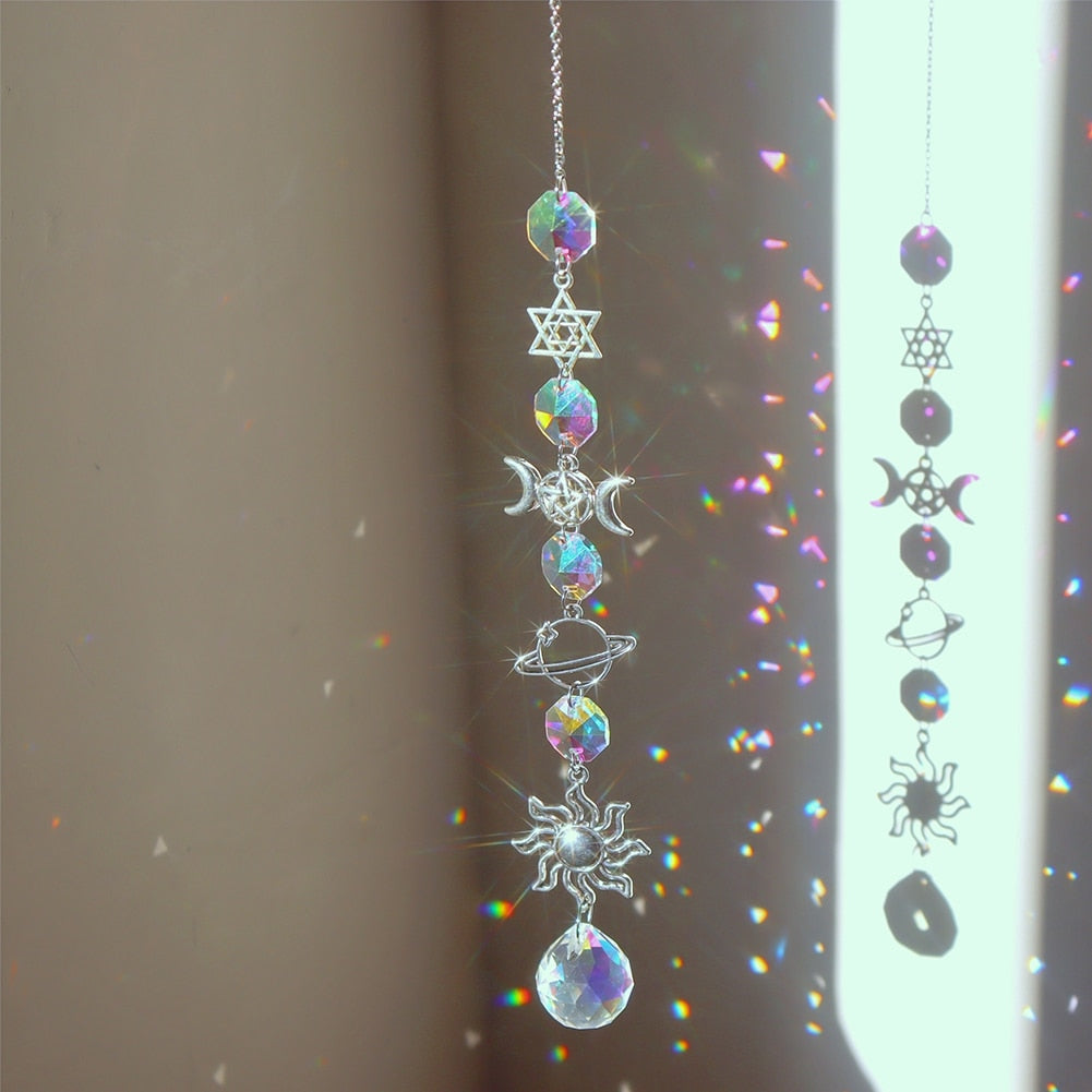Sparkling Crystal Wind Chime Sun Catcher Decoration - Fesara