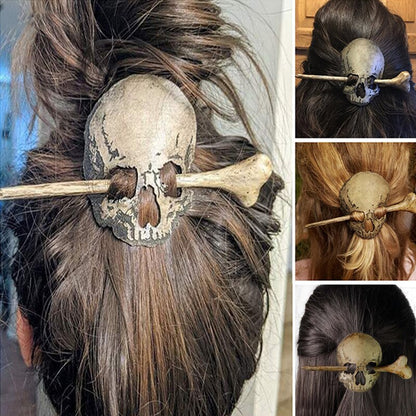 Edgy Gothic Skull Hair Barrettes