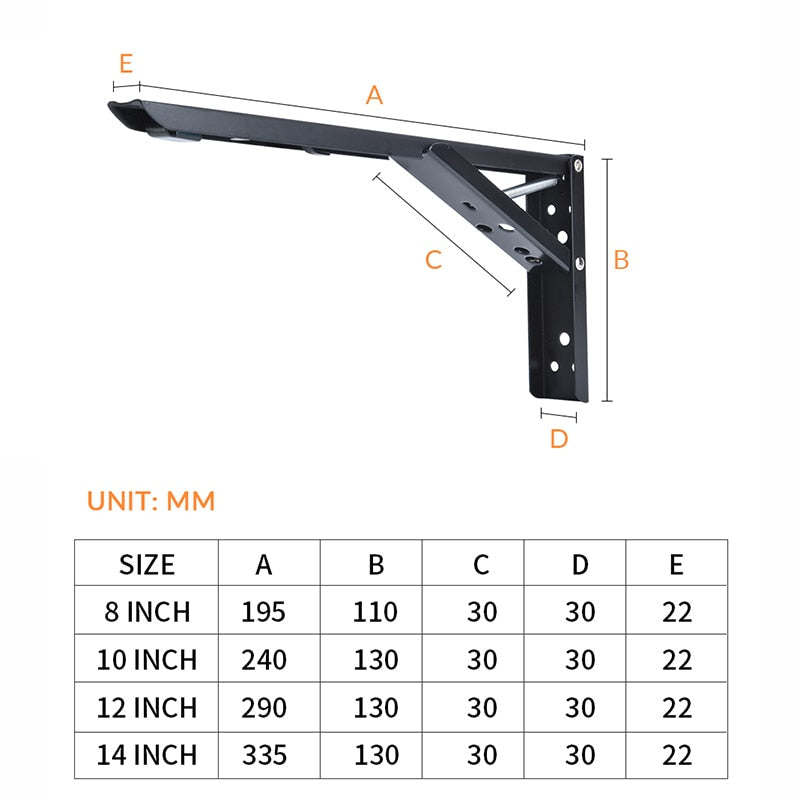 Space-Saving Foldable Wall Shelf Bracket