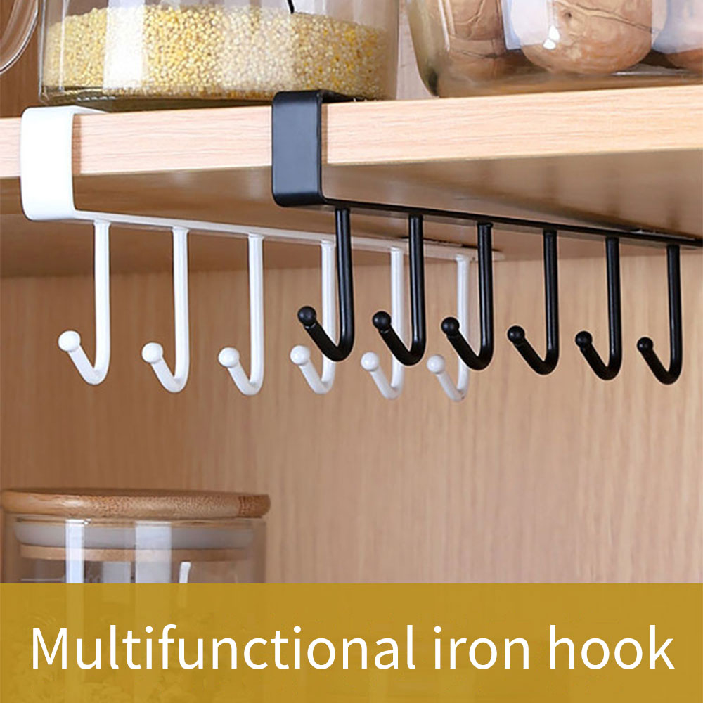 Space Saving Under Cabinet Storage Hook Rack